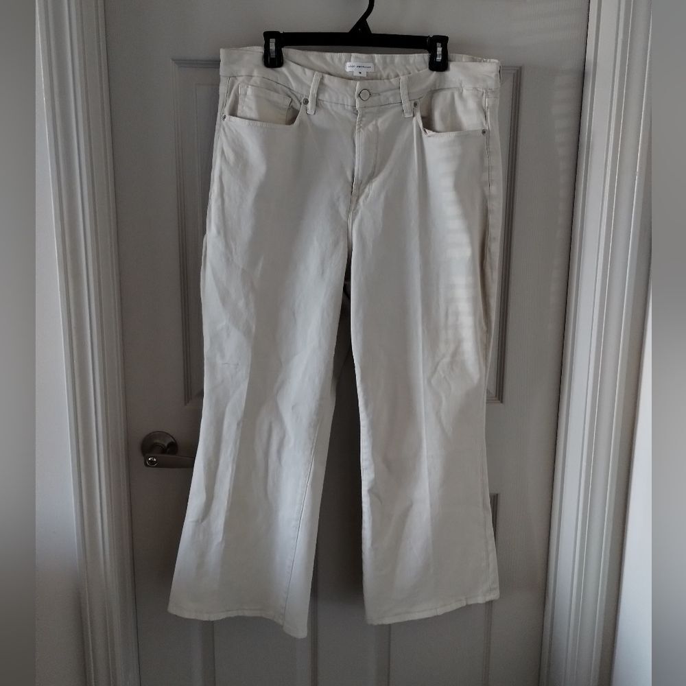 Good American Good Classic Crop Jeans Cream Size 18